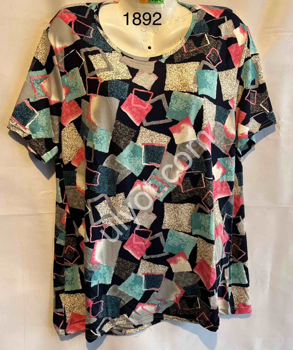 ФУТБОЛКА (L-5XL) РОЗ + БЛАКИТНИЙ МІКС 1892
