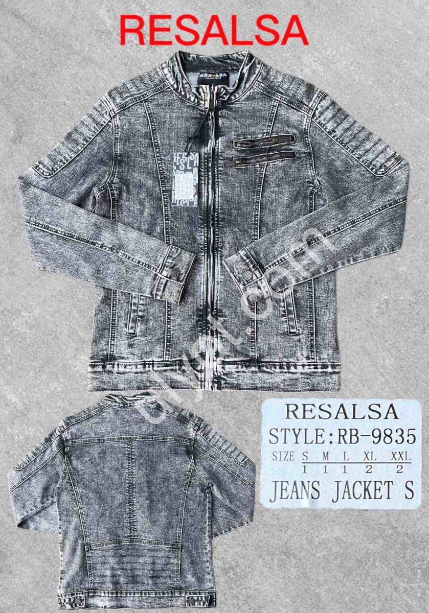 ДЖИНСОВА КУРТКА RESALSA (S-XXL) СІРИЙ RB9835