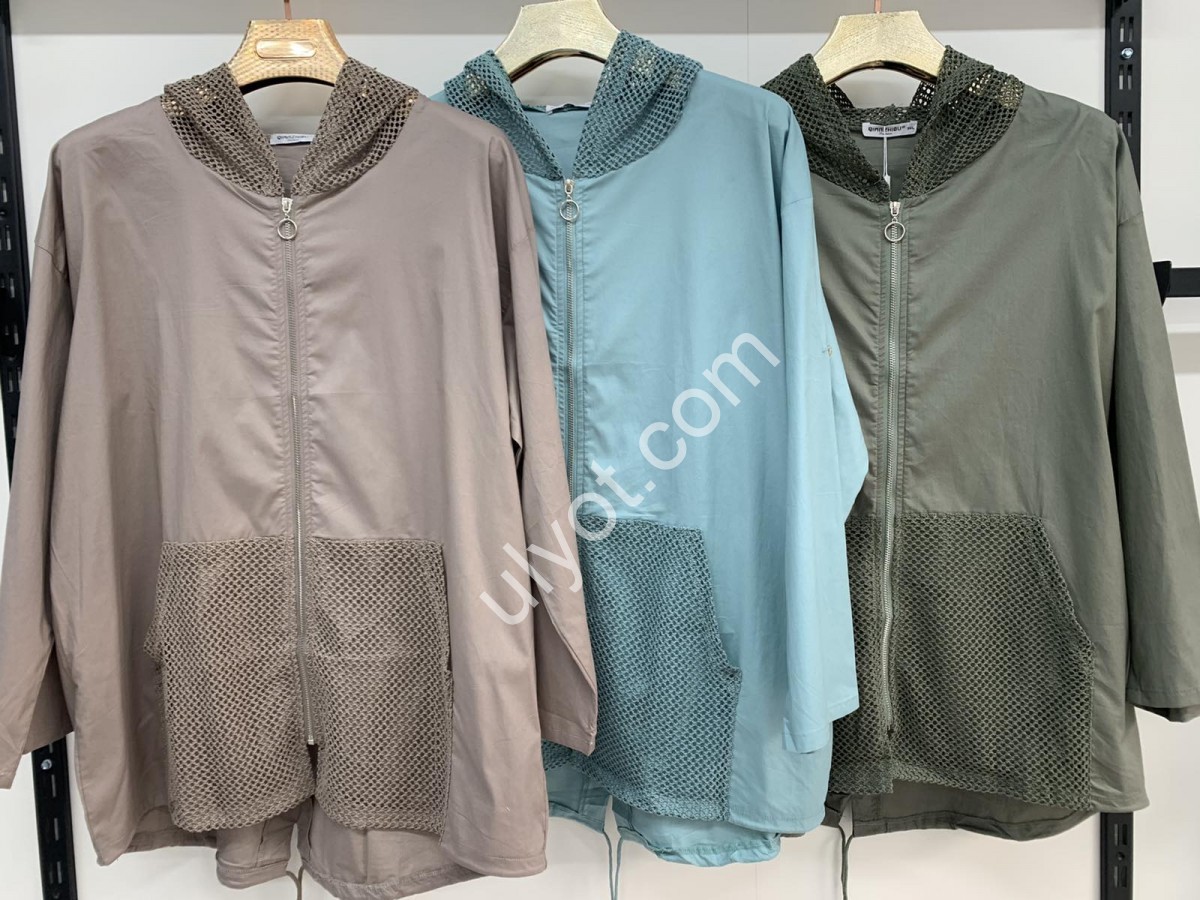 Вітровка сітка капюшон (3XL-7XL) МЕНТОЛ 7707