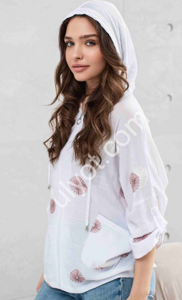 КОФТА (XL-4XL) БІЛИЙ+БІЖОВИЙ 2287
