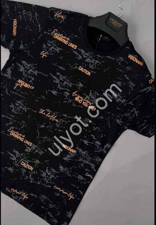 ФУТБОЛКА (2XL-6XL) ЧЕРНЫЙ+БЕЖЕВЫЙ 1106