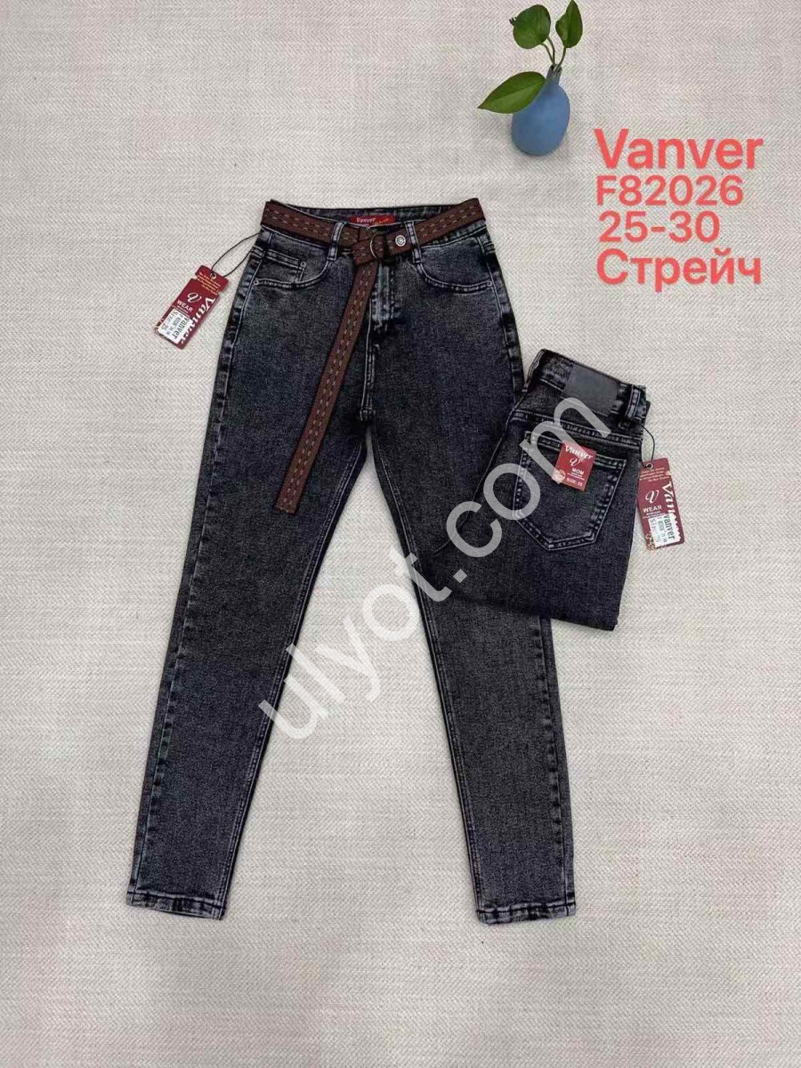 ДЖИНСЫ VANVER (25-30) Т.СЕРЫЙ 82026