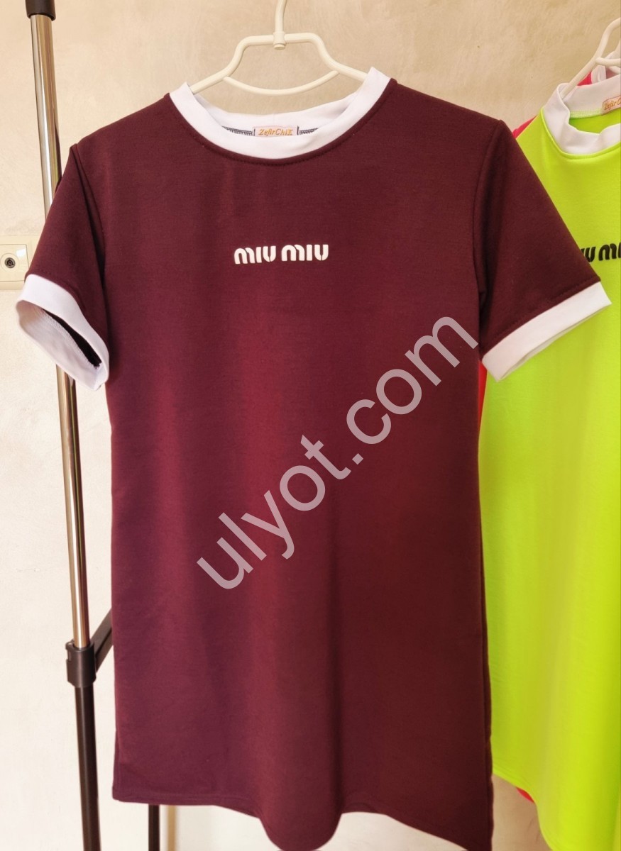 СУКНЯ-ФУТБОЛКА MIU40 (OVER SIZE) БОРДО 2523