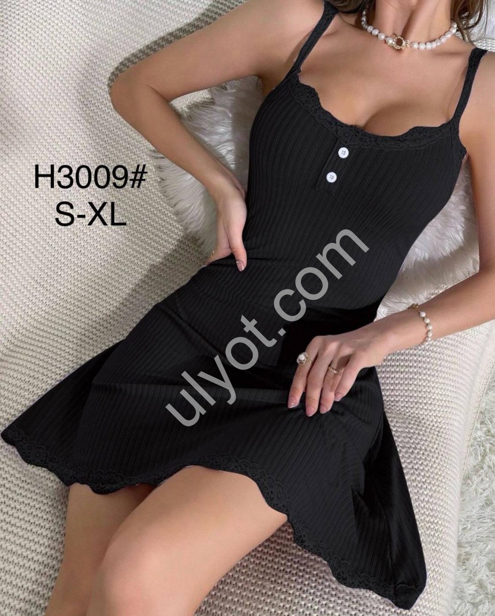 НОЧНУШКА (S-XL) ЧЕРНЫЙ H3009