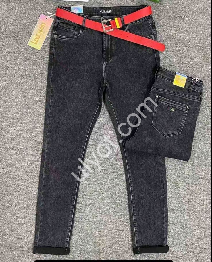 ДЖИНСЫ LZYX (32-38) ГРАФИТ L88199