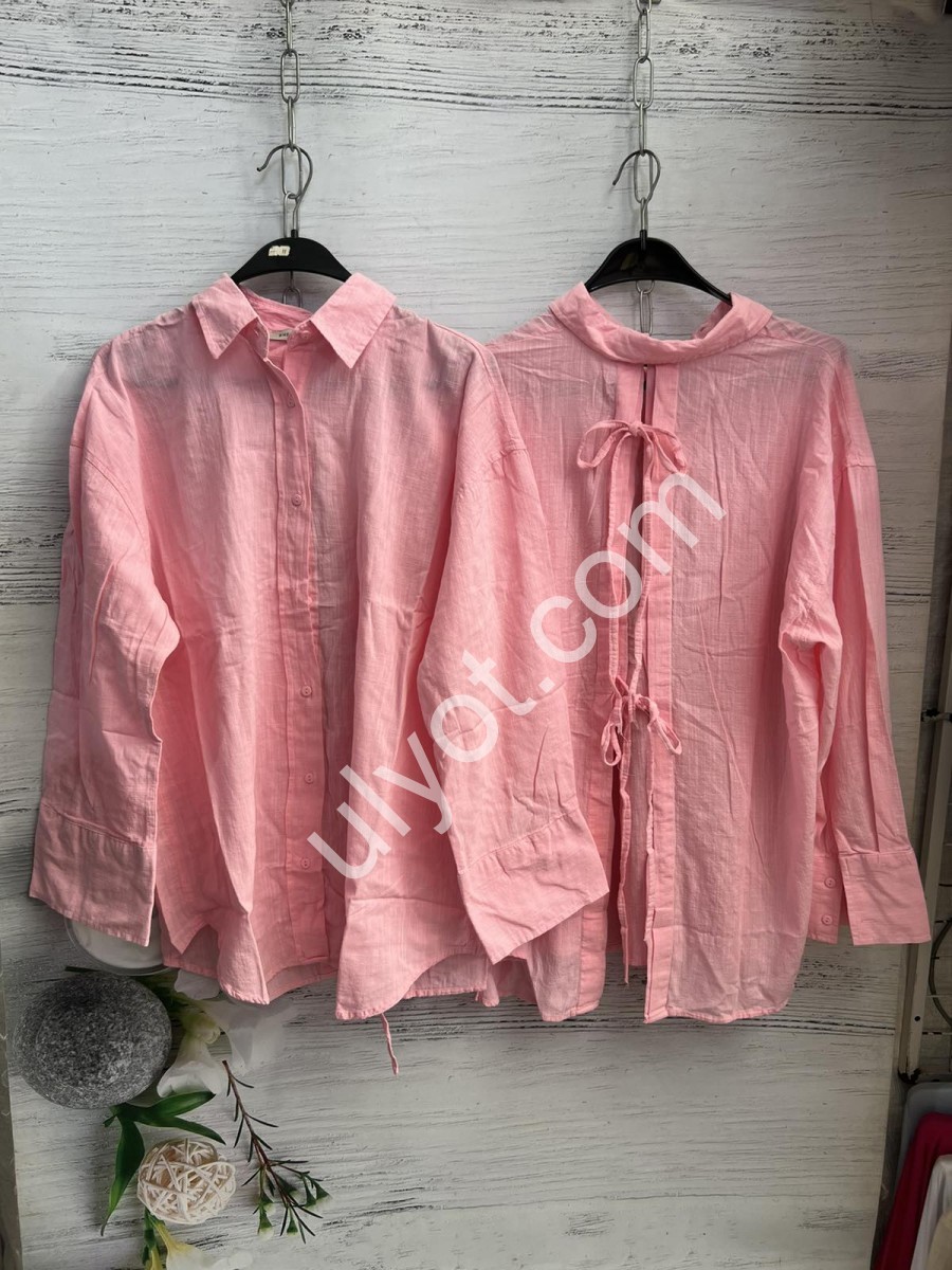 РУБАШКА-012 (S-L) РОЗОВЫЙ 