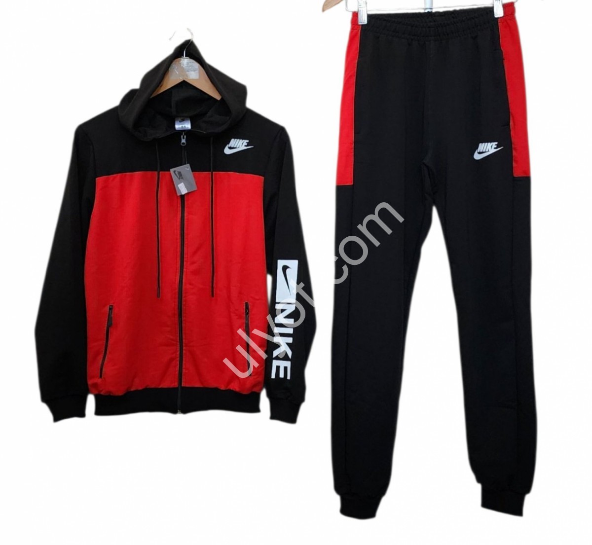 СПОРТ.КОСТЮМ N02 (40-48) МАНЖЕТ КРАСНЫЙ+ЧЕРНЫЙ 