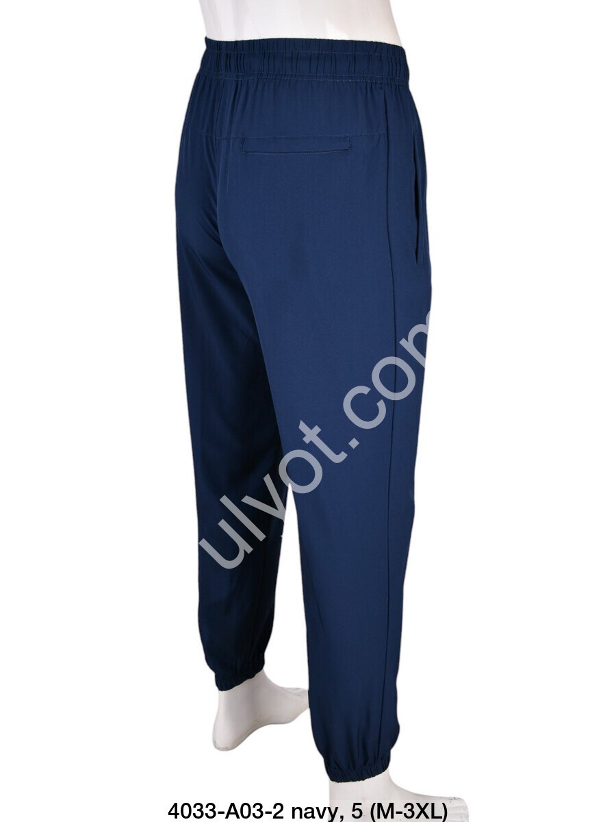 СПОРТ.ШТАНЫ N02 (M-3XL) МАНЖЕТ Т.СИНИЙ A03-2