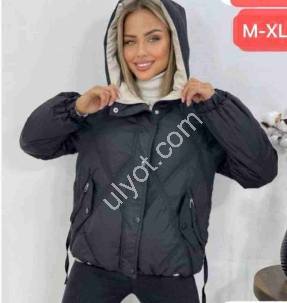 КУРТКА ДВУХСТОРОННЯЯ (M-2XL) ЧЕРНЫЙ 2155