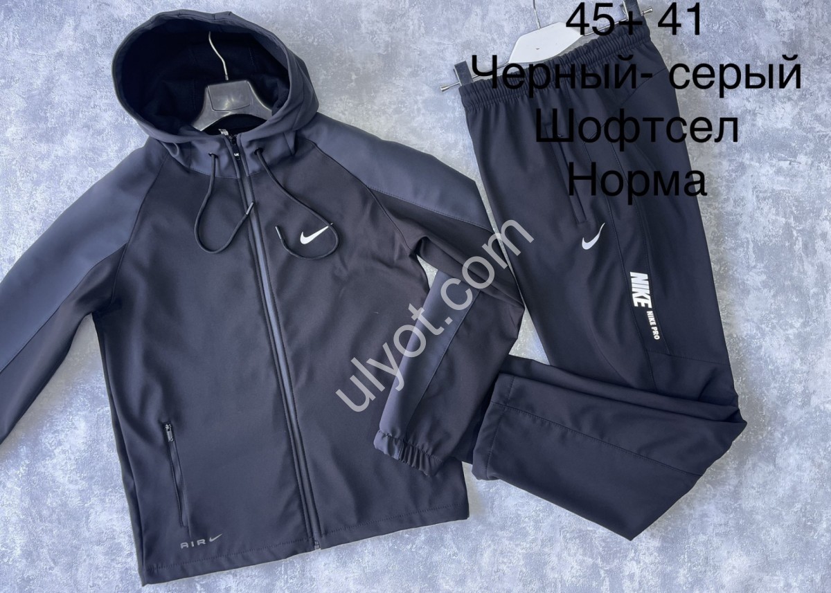 СПОРТ.КОСТЮМ N02 (48-56) ПРЯМОЙ ЧЕРНЫЙ+СЕРЫЙ 45+41