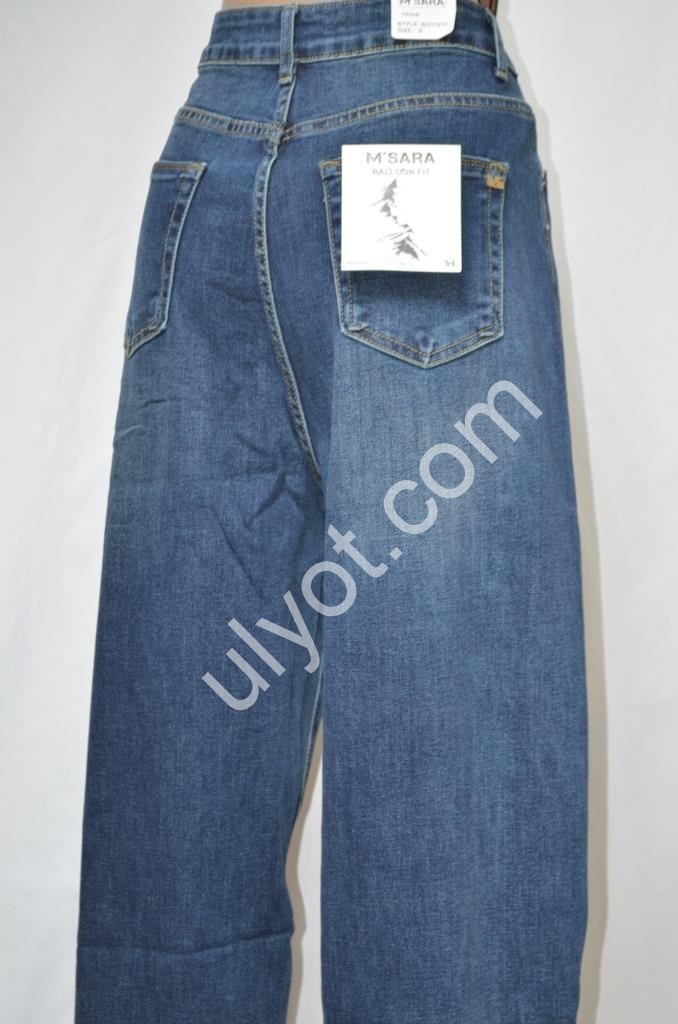 ДЖИНСЫ M.SARA (XS-XL) Т.СИНИЙ 1127H