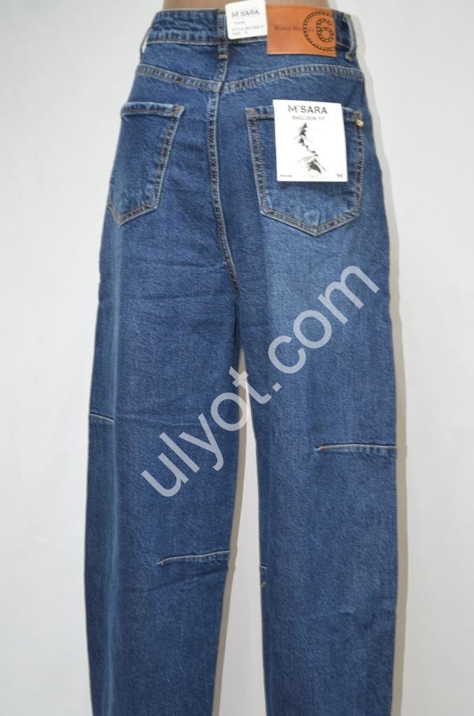 ДЖИНСЫ M.SARA (XS-XL) Т.СИНИЙ 1092H