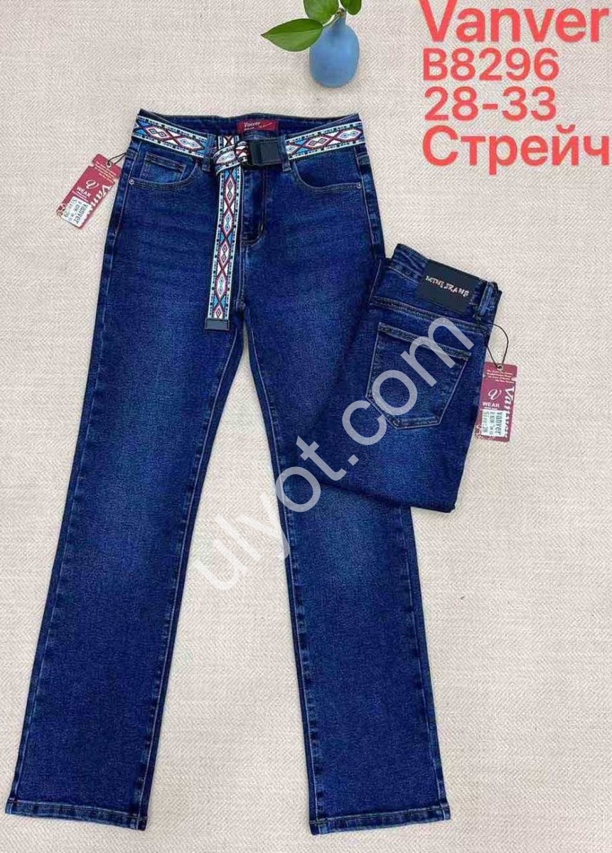 ДЖИНСЫ VANVER (28-33) Т.СИНИЙ B8296