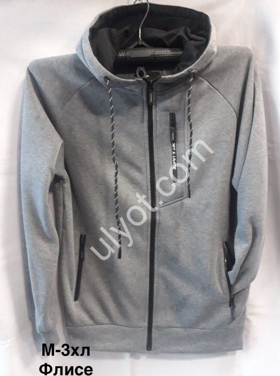 КОФТА (M-3XL) СІРИЙ ФЛІС 2331