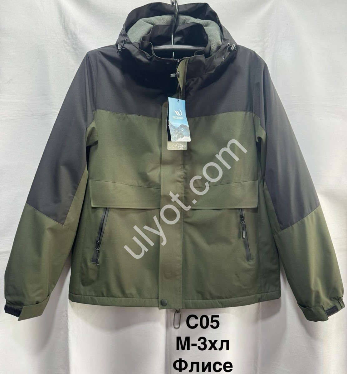 ВЕТРОВКА (M-3XL) ХАКИ ФЛИС С05