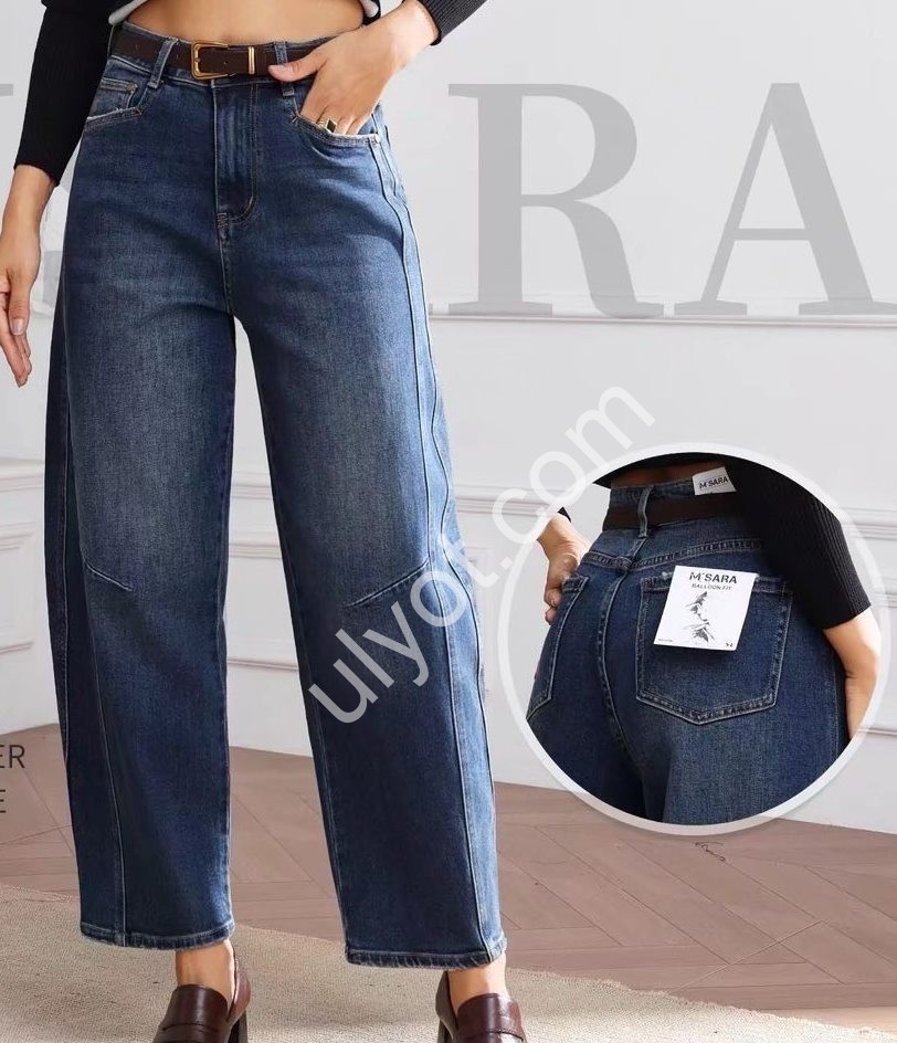 ДЖИНСЫ M.SARA (XS-XL) Т.СИНИЙ 1103-H