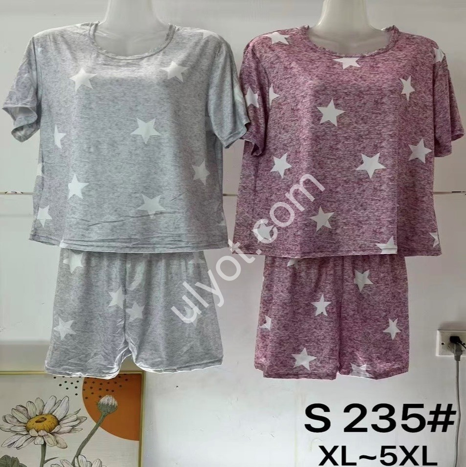 ПИЖАМА ЗВЕЗДОЧКИ (XL-5XL) СЕРЫЙ S235