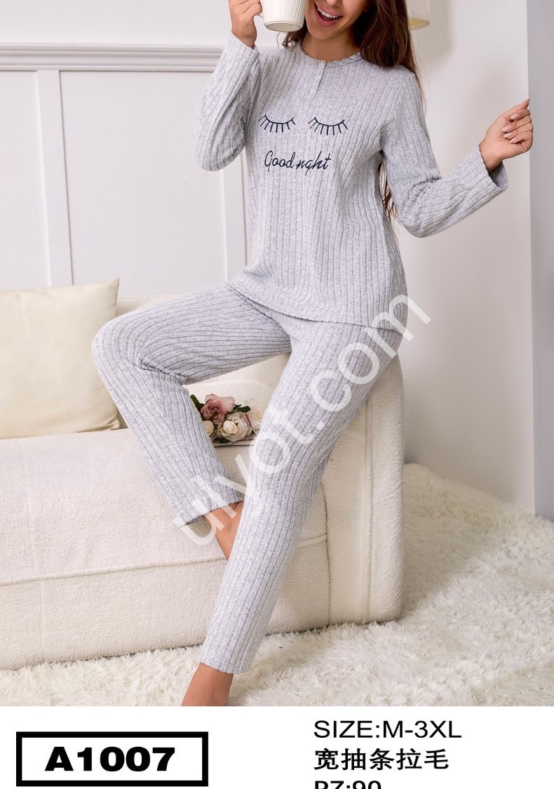 ПИЖАМА РЕСНИЦЫ (M-3XL) СЕРЫЙ A1007