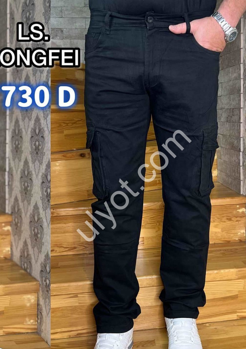 ДЖИНСИ LS LONGFEI (32-42) ЧОРНИЙ 730D