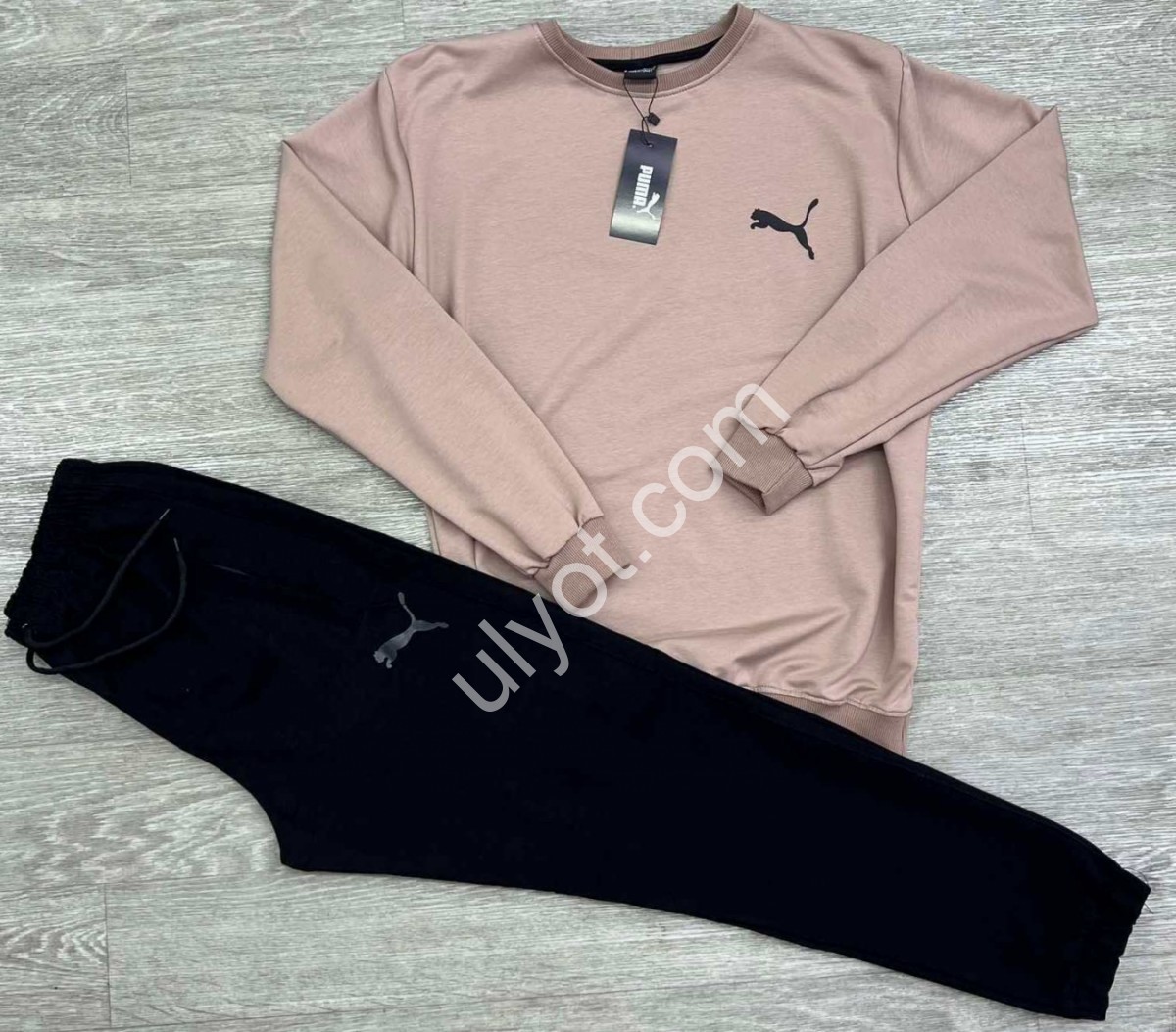 СПОРТ.КОСТЮМ P15 (M-3XL) ПУДРА+ЧОРНИЙ 241/90