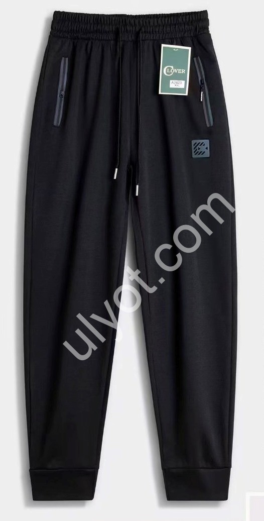 ШТАНИ (XL-5XL) ФЛІС МАНЖЕТ ЧОРНИЙ 2423