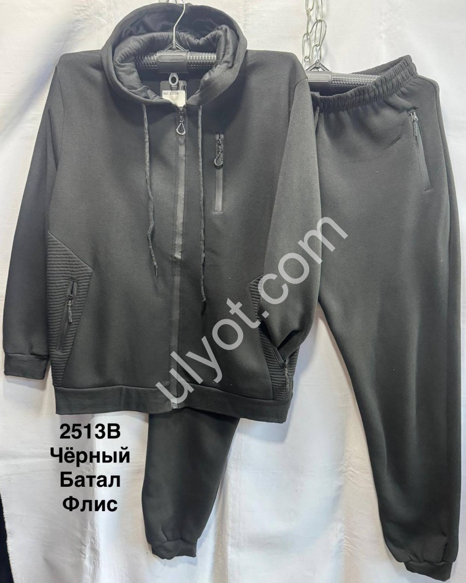 СПОРТ.КОСТЮМ (3XL-7XL) МАНЖЕТ ЧЕРНЫЙ 2513В