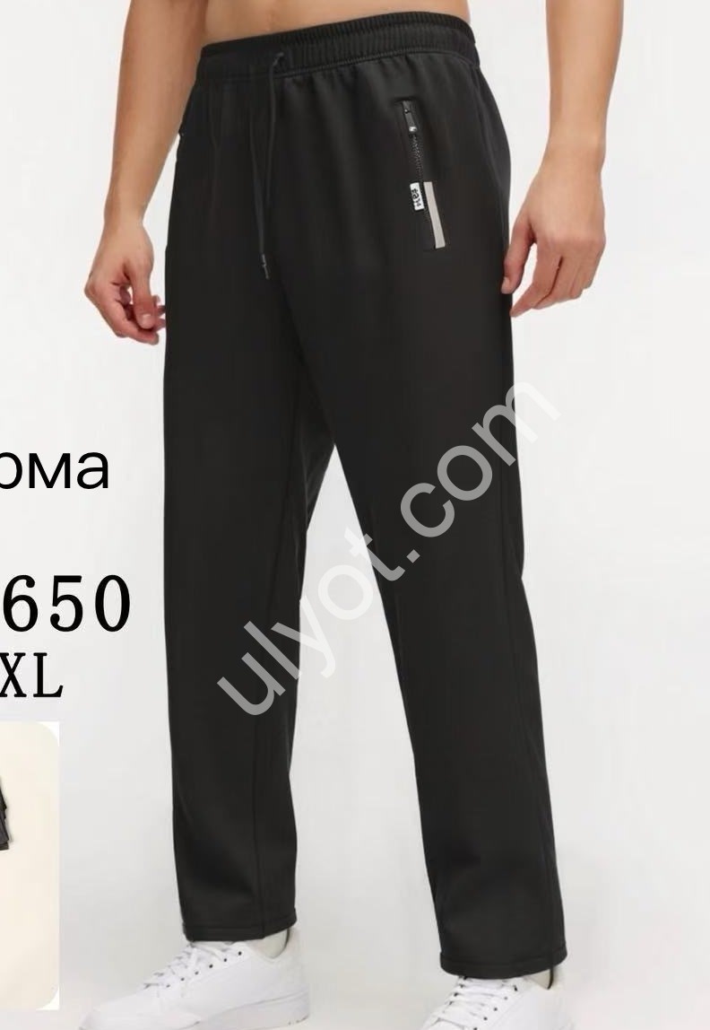 СПОРТ.ШТАНИ (M-3XL) ПРЯМИЙ ЧОРНИЙ 2650