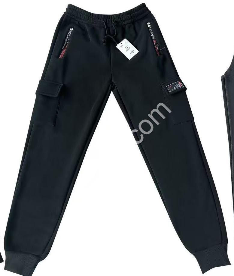 СПОРТ.ШТАНИ (XL-5XL) ФЛІС МАНЖЕТ ГРАФІТ 0006