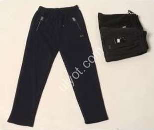 СПОРТ.ШТАНЫ (M-3XL) ФЛИС ПРЯМОЙ ЧЕРНЫЙ 2600