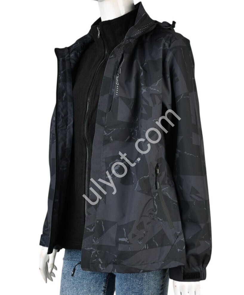 КУРТКА ДВОЙКА (L-3XL) ЧЕРНЫЙ 4195-W6200-1
