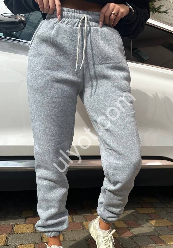 СПОРТ.ШТАНИ (42-54) ФЛІС МАНЖЕТ СІРИЙ 2525