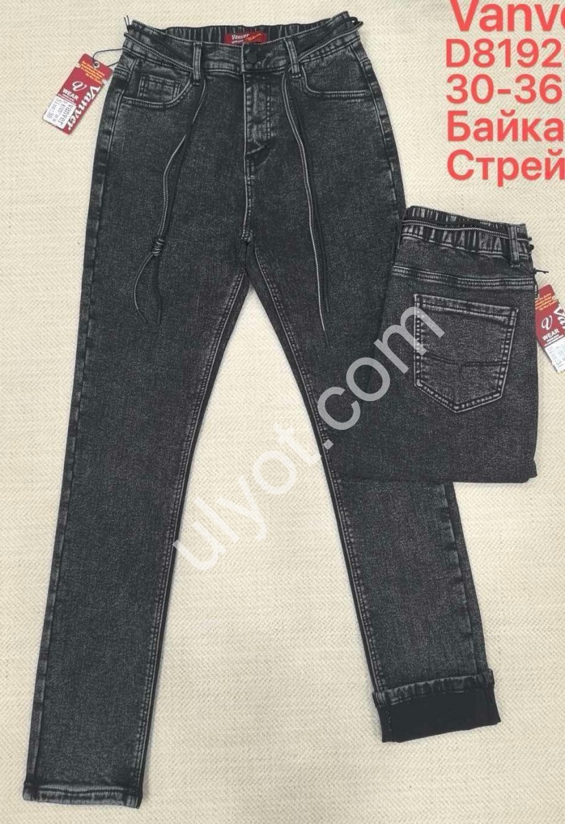ДЖИНСЫ VANVER (30-36) БАЙКА ГРАФИТ D81920