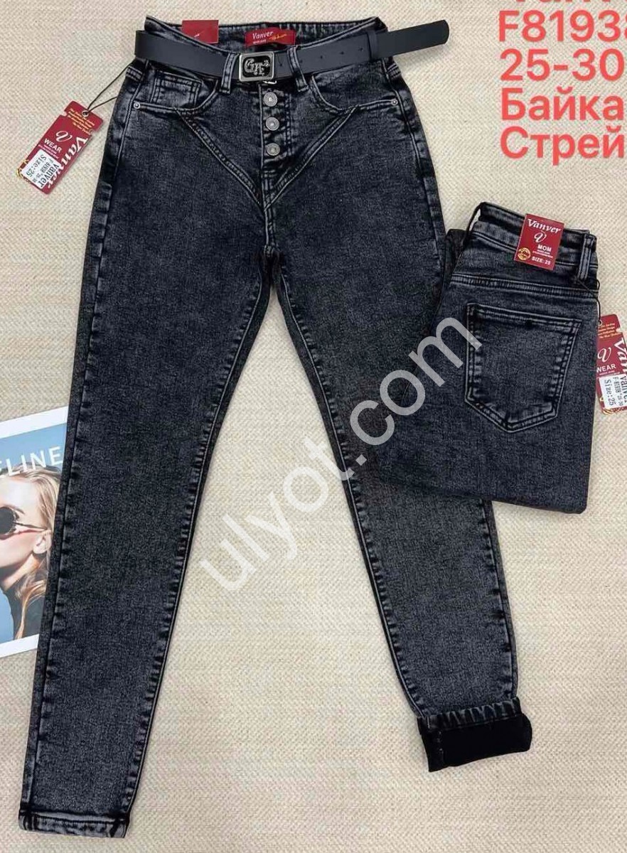 ДЖИНСЫ VANVER (25-30) БАЙКА ГРАФИТ F81938