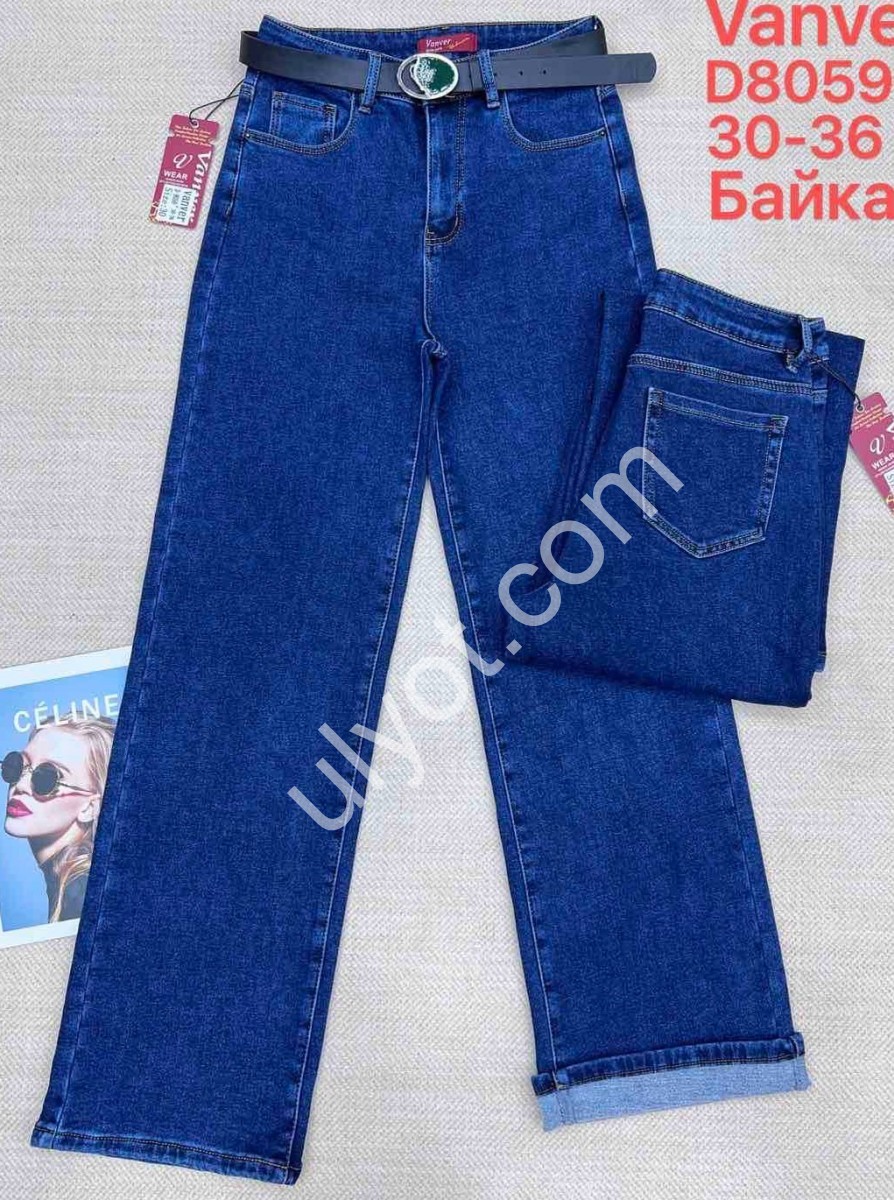 ДЖИНСИ VANVER (30-36) БАЙКА Т.СИНІЙ D8059