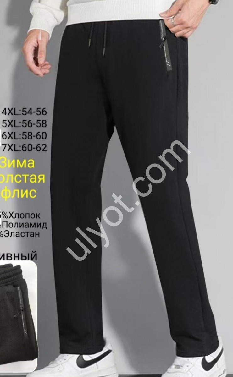 СПОРТ.ШТАНИ (4XL-7XL) ФЛІС ПРЯМИЙ ГРАФІТ 2094-2