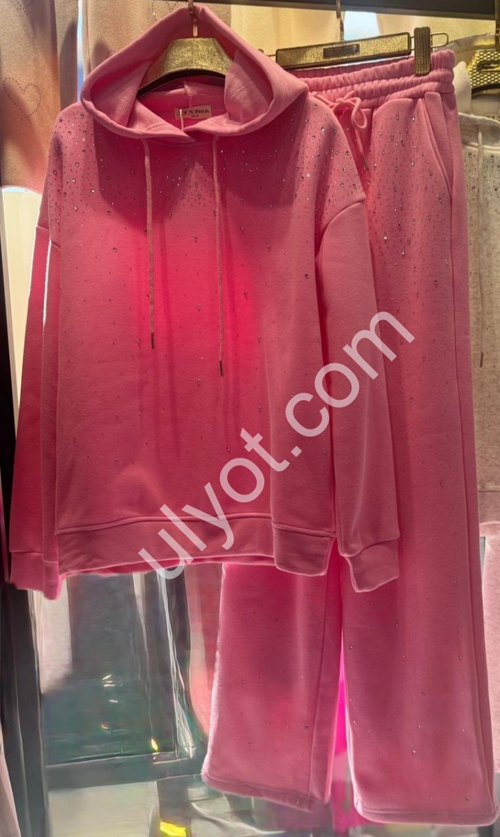 КОСТЮМ (XL-4XL) ФЛИС РОЗОВІЙ F157