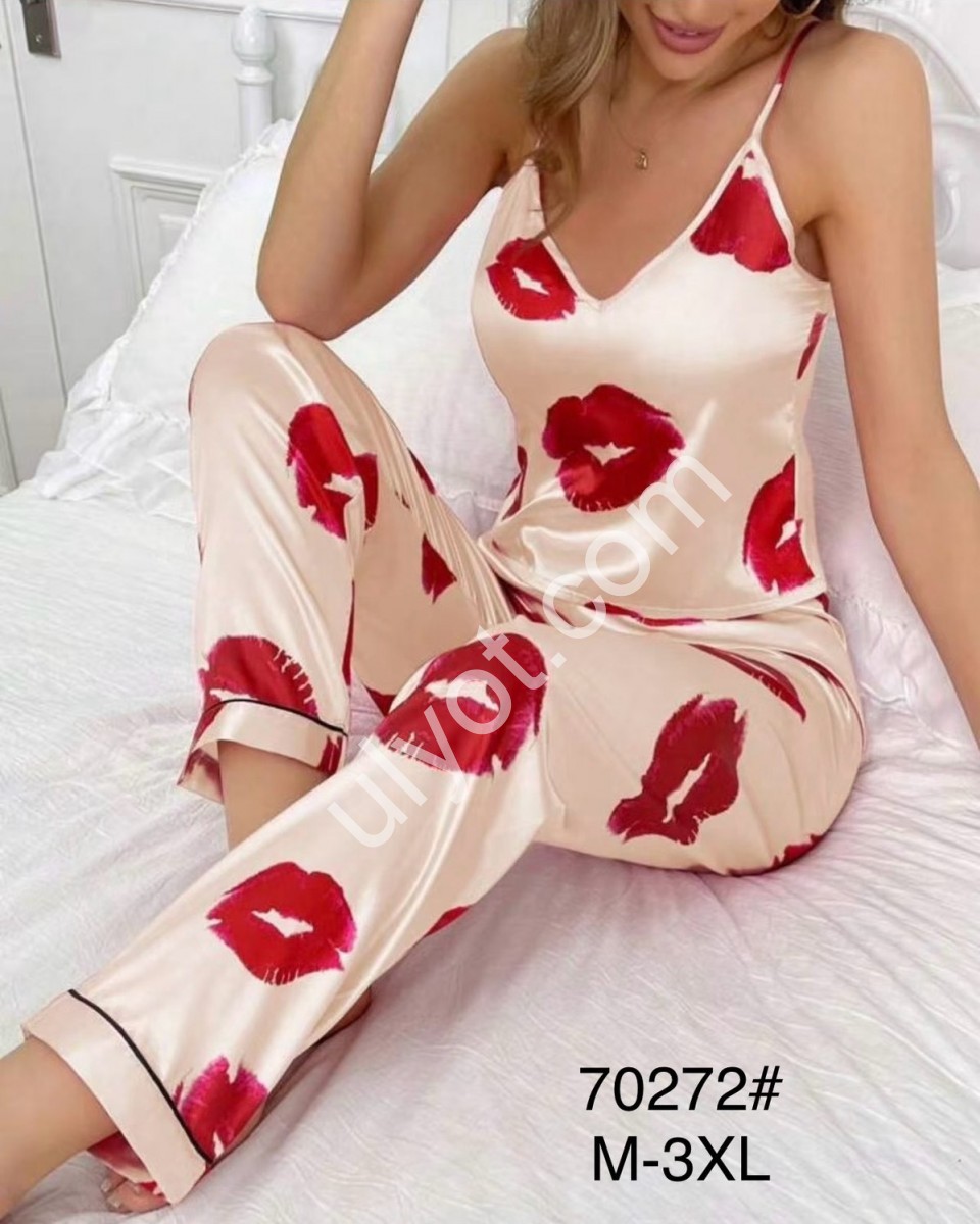 ПИЖАМА ПОЦЕЛУЙ (M-3XL) РОЗОВЫЙ 70272