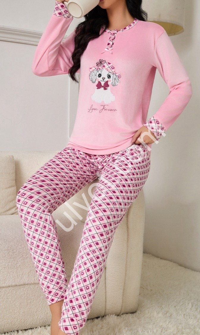 ПИЖАМА СОБАЧКА (M-3XL) РОЗОВЫЙ 70143