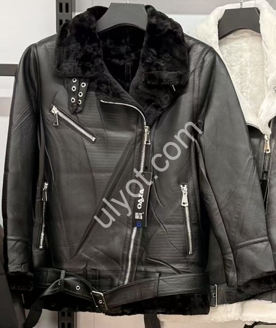 ДУБЛЕНКА (2XL-5XL) ЧЕРНЫЙ + МЕХ ЧЕРНЫЙ 818D