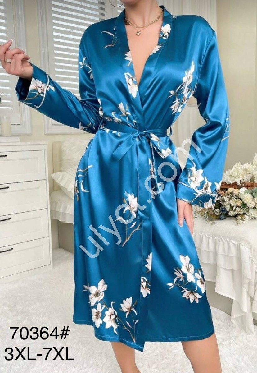 ХАЛАТ (3XL-7XL) СИНИЙ 70364