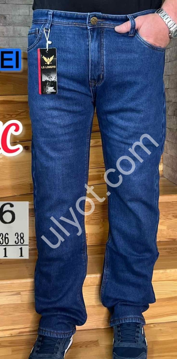 ДЖИНСИ LONGFEI (29-38) ФЛІС СИНІЙ F1076
