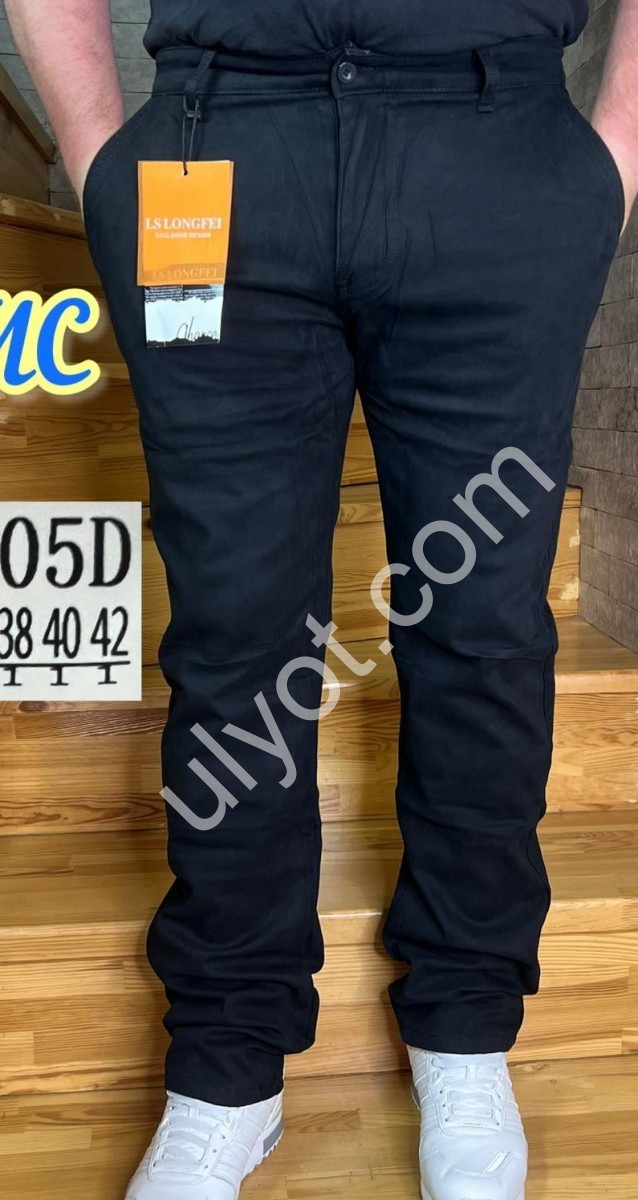 БРЮКИ LONGFEI (32-42) ФЛИС ЧЕРНЫЙ F8605D