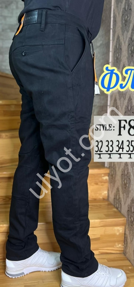 БРЮКИ LONGFEI (32-42) ФЛИС ЧЕРНЫЙ F8605D