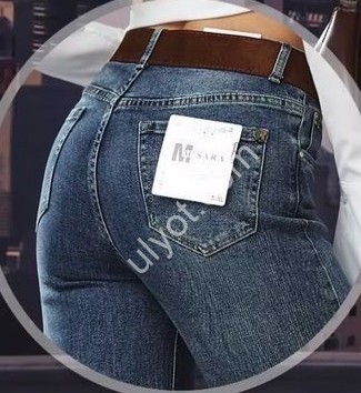 ДЖИНСИ M.SARA (XS-XL) Т.СИНІЙ 1861-4H