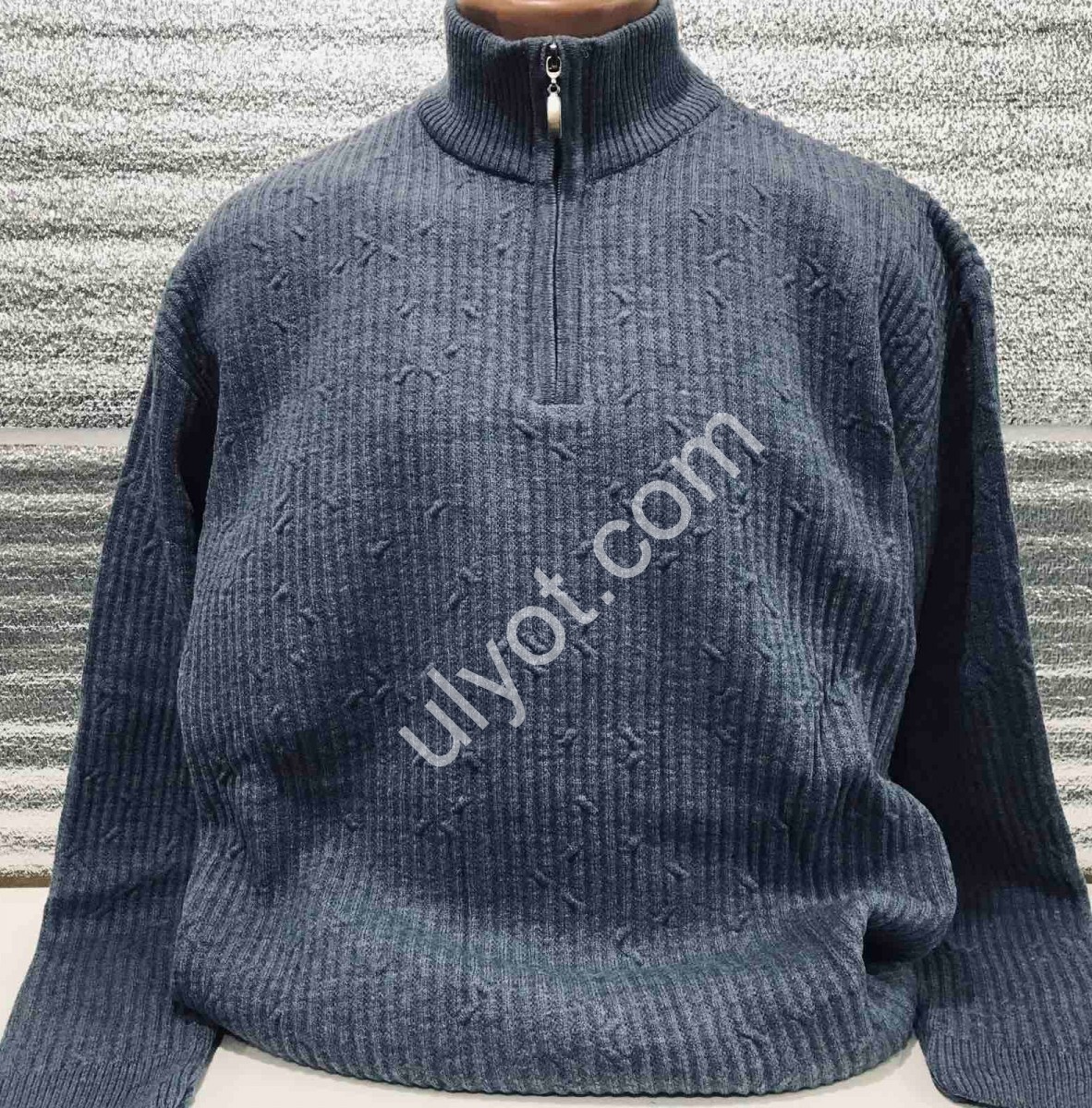 СВИТЕР EVS (3XL-5XL) СИНИЙ 12136