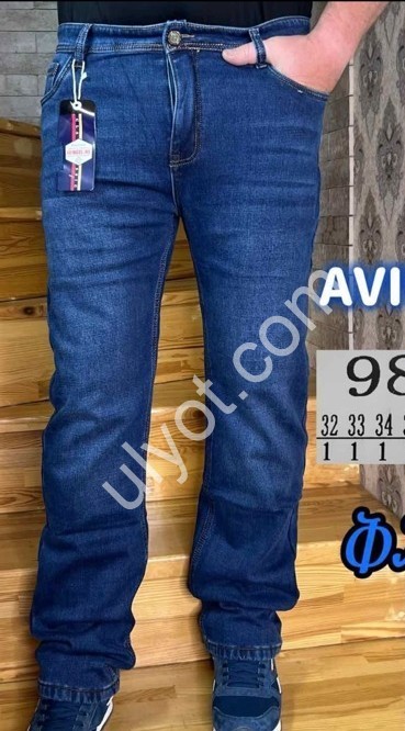 ДЖИНСЫ AVIWGOS (32-40) ФЛИС Т.СИНИЙ 9825