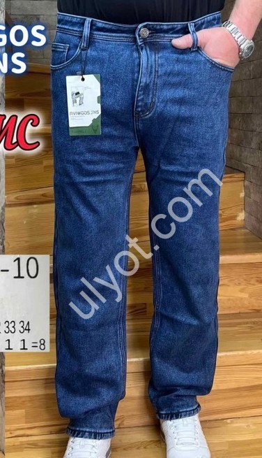 ДЖИНСЫ AVIWGOS (27-34) ФЛИС Т.СИНИЙ 890-10
