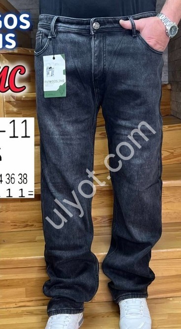 ДЖИНСЫ AVIWGOS (29-38) ФЛИС ГРАФИТ 595-11