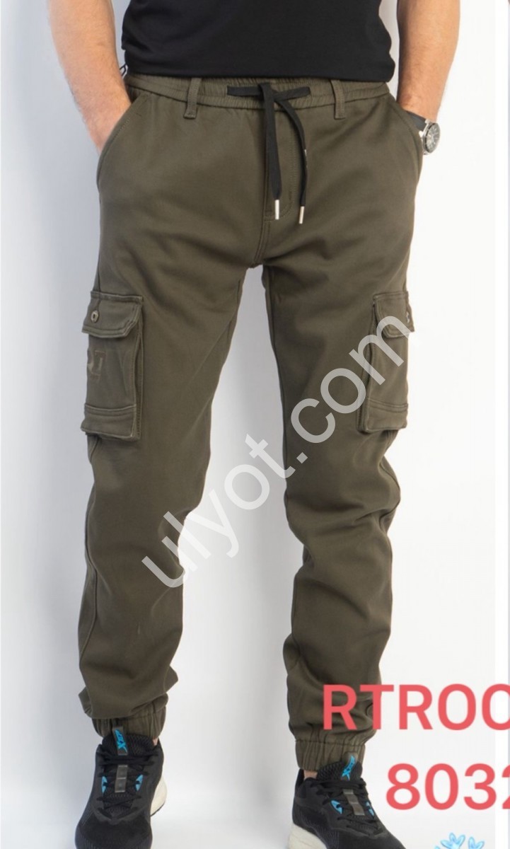 ДЖИНСЫ RTROOSS (32-38) ФЛИС КАРГО ХАКИ 8032