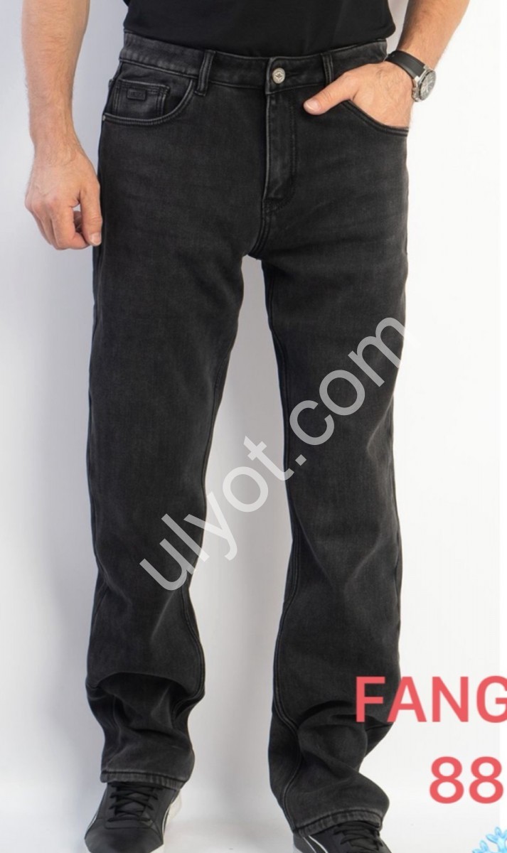 ДЖИНСЫ FANGSIDA (34-38) ФЛИС ГРАФИТ 8869